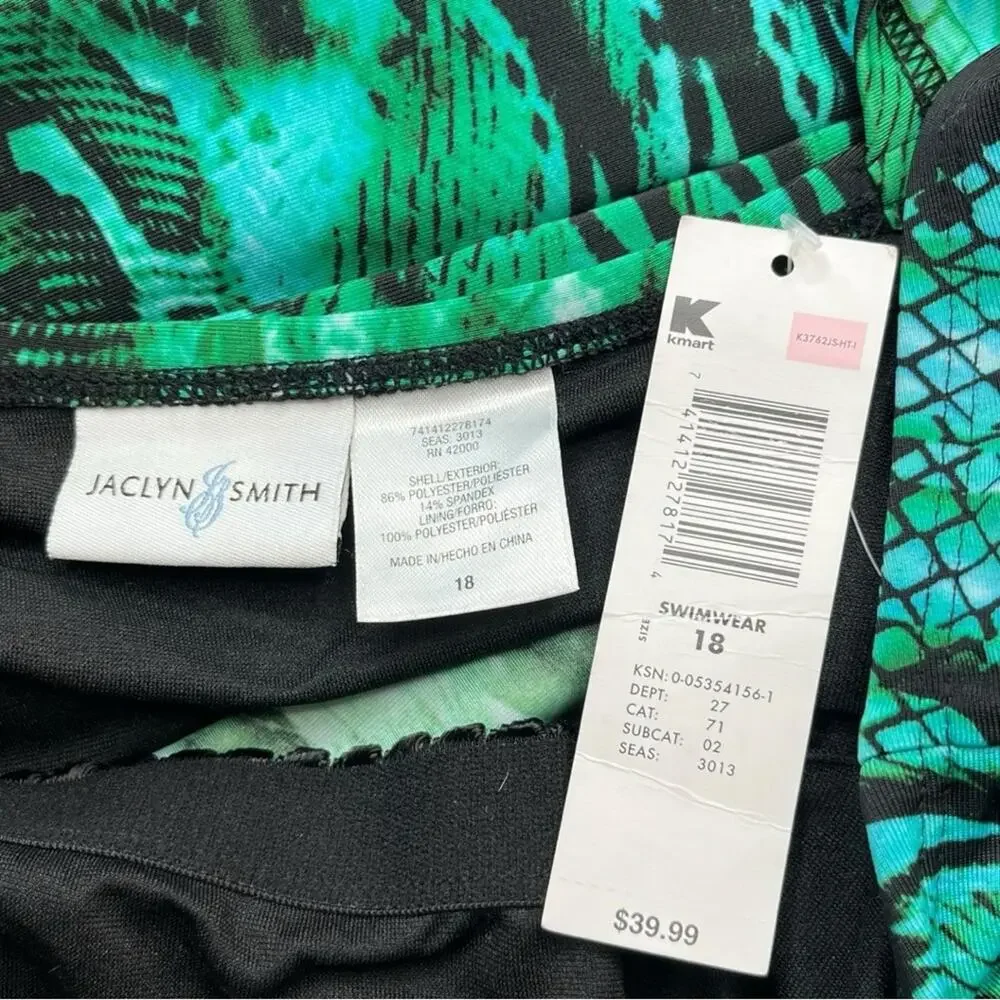 Jaclyn Smith KMART Deadstock NWT tags one piece swimdress Women's size 18